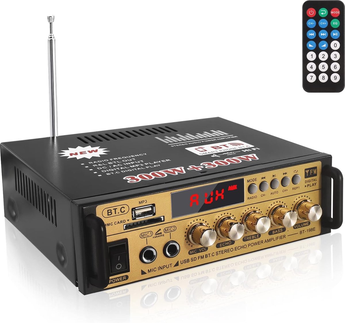 Mini HiFi Versterker met Bluetooth 5.0 - Draagbare Stereo Audio voor Thuis en Auto
