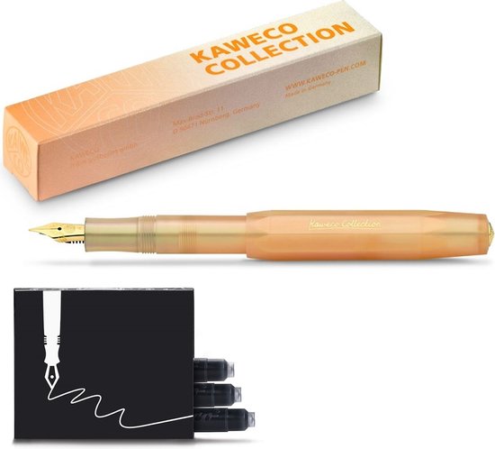 Kaweco - Collection Apricot Pearl - FINE - Stylo plume - Edition Limited - avec boîte de recharges supplémentaire