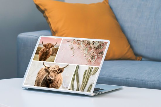 Sticker pour ordinateur portable - 10,1 pouces - Scottish Highlander - Animaux - Pastel