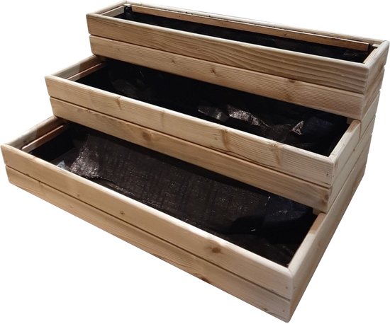 Vierkante houten bloembak plantenbak balkonbak ( 56 x 56 x 59 ) - geïmpregneerd grenen