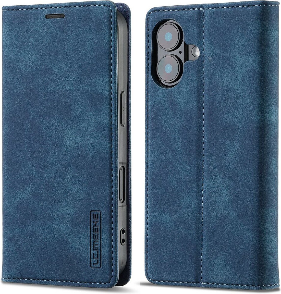 LC.IMEEKE iPhone 16 Portemonnee Hoesje - Blauw