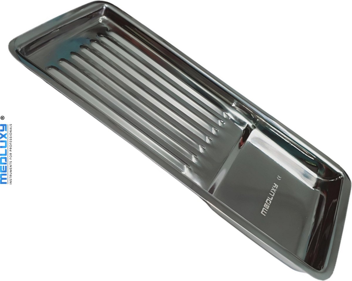 Goedkoopste MEDLUXY® Expert - Instrumentenschaal - RVS - afmetingen 195х90х19 mm - [Professioneel, Stevig, Multifunctioneel, Pedicure Manicure Medische instrumenten schaal, instrumenten dienblad, Tool Tray]