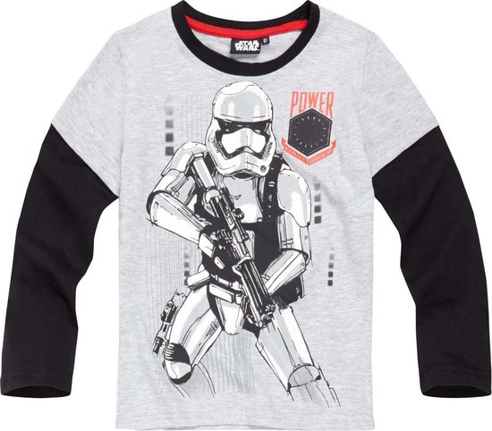 Star Wars The Clone Wars T shirt met lange mouw grijs maat 134 bol