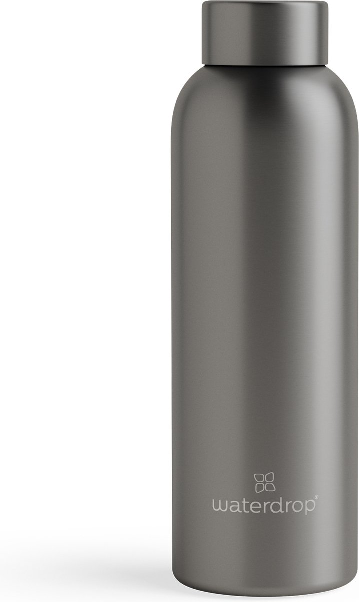 waterdrop® Thermosfles - 600 ml - Roestvrij Staal - Charcoal Brushed