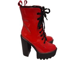 EROTISCHE PLATEULAARS-FAKE LAKLEER-HAK 15CM-PLATEAU 5 CM-39