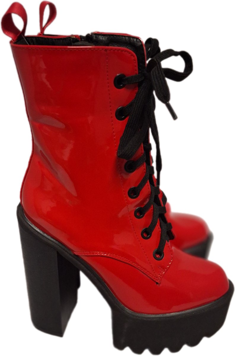 EROTISCHE PLATEULAARS-FAKE LAKLEER-HAK 15CM-PLATEAU 5 CM-39