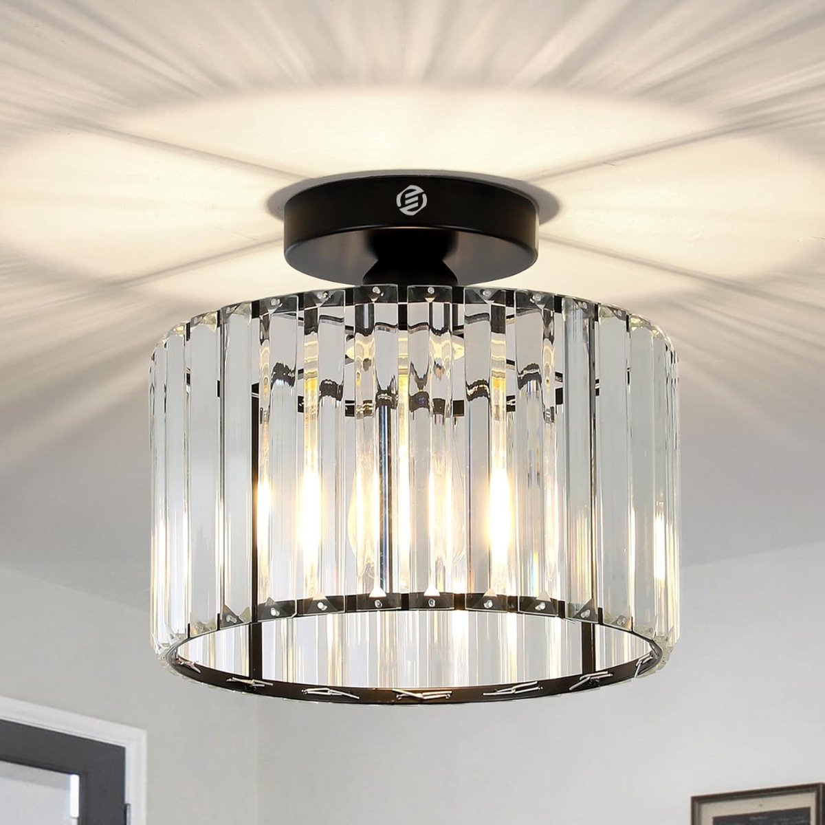 Equivera Plafonaire Lamp - Lamp - Plafond Lamp - Plafonnaire Lamp - Plafondlamp Zwart