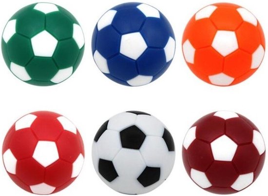 Foto: Pegasi set van 6 tafelvoetbal balletjes muti color 32mm multi pack tafel voetbal ballen abs kunststof diverse kleuren