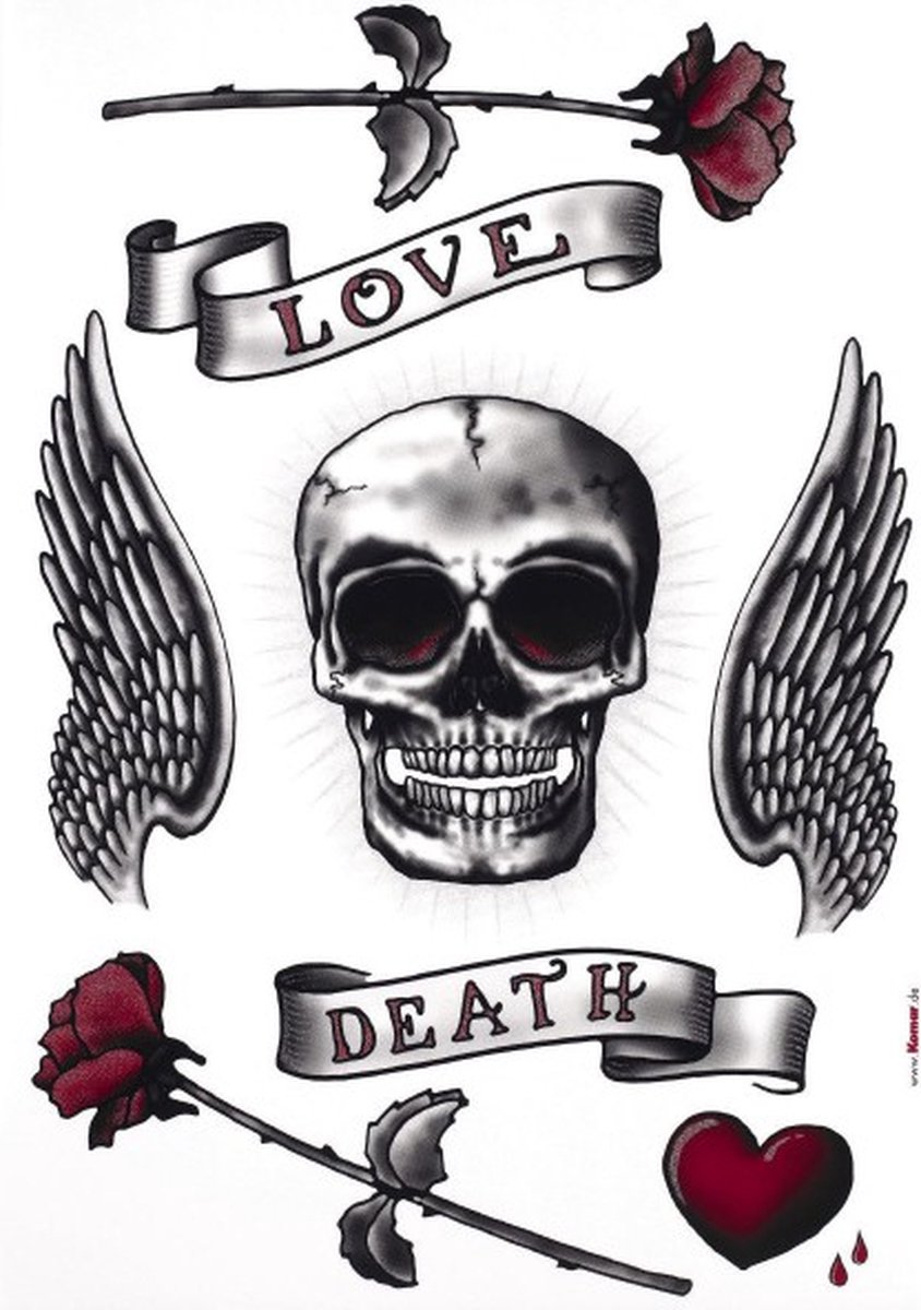 Komar - Muursticker - Calavera - Zelfklevend - Muurdecoratie - Stickers - 50 x 70 cm