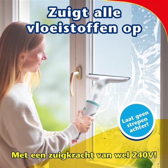 CleanRite® Raamstofzuiger | Snoerloze Raamreiniger | Elektrische Raamwisser | Robot voor Raamreiniging | Incl. Sproeifles | Draadloos en Lichtgewicht | Lange Batterijduur van 40 min | 12W CleanRite® Raamstofzuiger | Snoerloze Raamreiniger | Elektrische Raamwisser | Robot voor Raamreiniging | Incl. Sproeifles | Draadloos en Lichtgewicht | Lange Batterijduur van 40 min | 12W