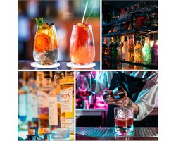Kleurrijke led-onderzetters - Set van 8 - Lichtgevend - Drankonderzetters waterdicht - Acryl - Rond - Glazen flessen - Feesten - Bruiloften - Bar - Kerstmis - Pub
