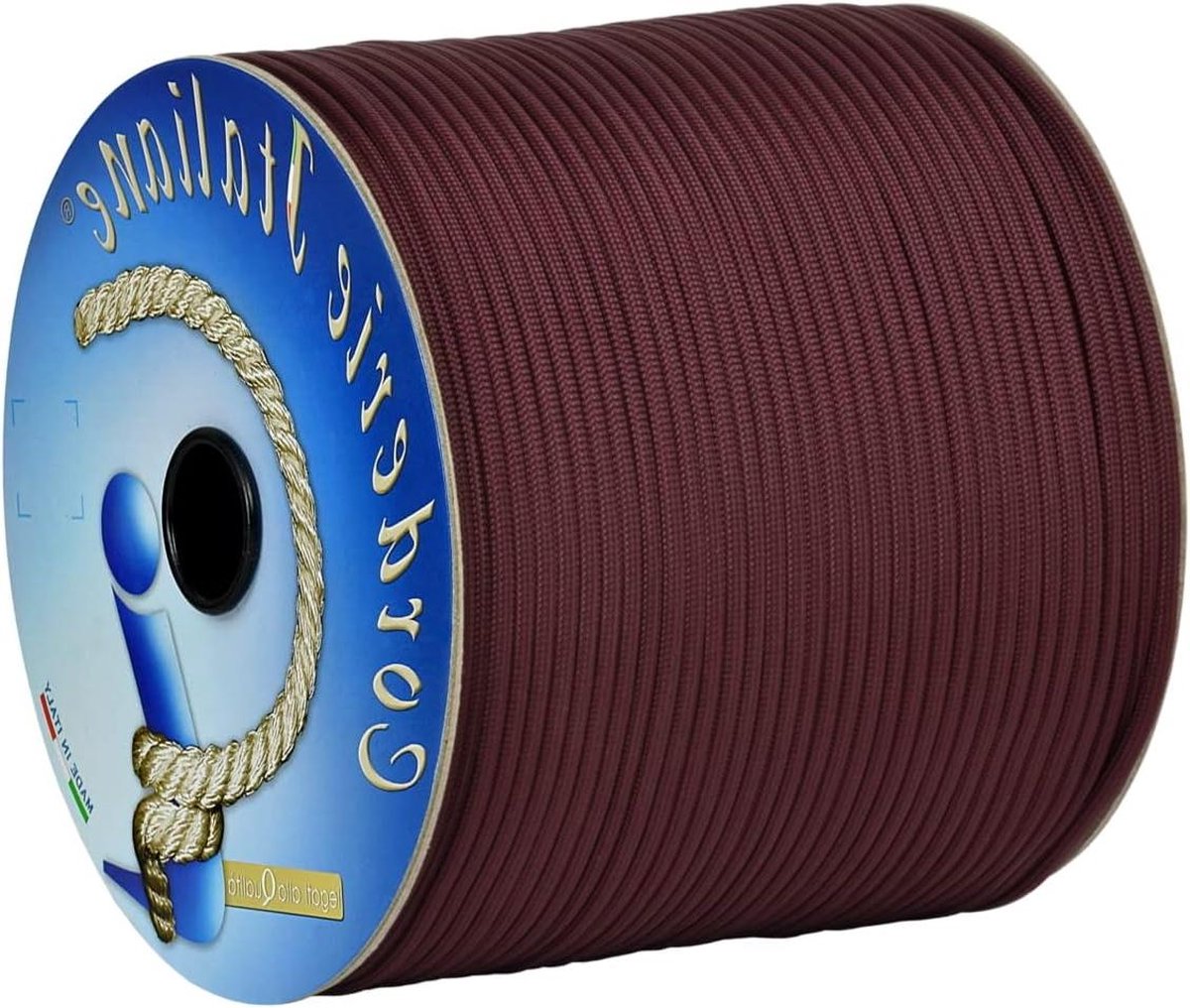 Paracord 550 Type III Bordeaux 4 mm 50 m 7 draden Made in Italy Hoge Kwaliteit