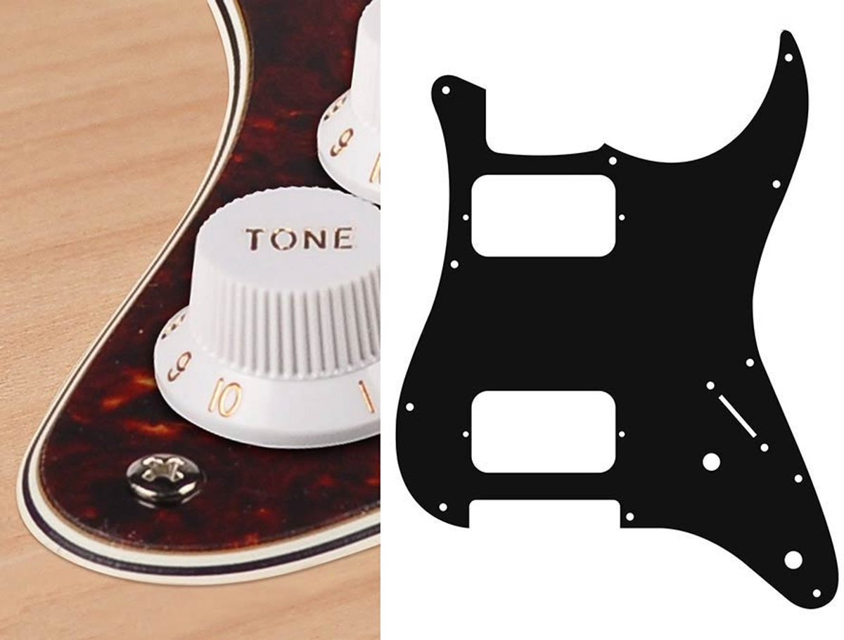 Boston ST-432-TI pickguard, Stallion, HH, 2 pot holes, 3-5 switch, 4 ply, tortoise intense