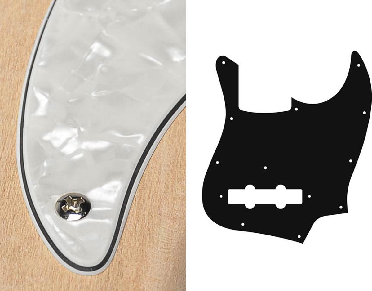 Boston JB-410-PW pickguard, Jocker bass, standard, 4 ply, pearl white