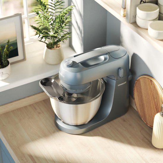 Robot culinaire Kenwood GO KZM35.000GY - Blauw - Bol mélangeur 4L - Poignée pour un déplacement facile - Robot culinaire compact - Ranger dans un placard ou un tiroir de cuisine - [pièce collection GO]
