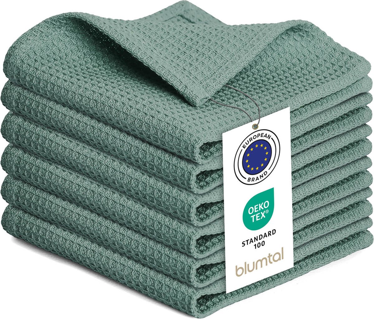 Bol.com Blumtal® Wafeldoeken 30x30 cm - Set van 6 - Theedoeken katoen 100% - Keukendoeken wasbaar op 60 °C - Keukendroogdoeken -... aanbieding