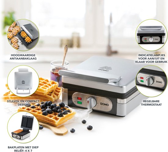 DOMO Wafelmaker DO9047W/N - Wafelijzer van Domo — afbeelding 3