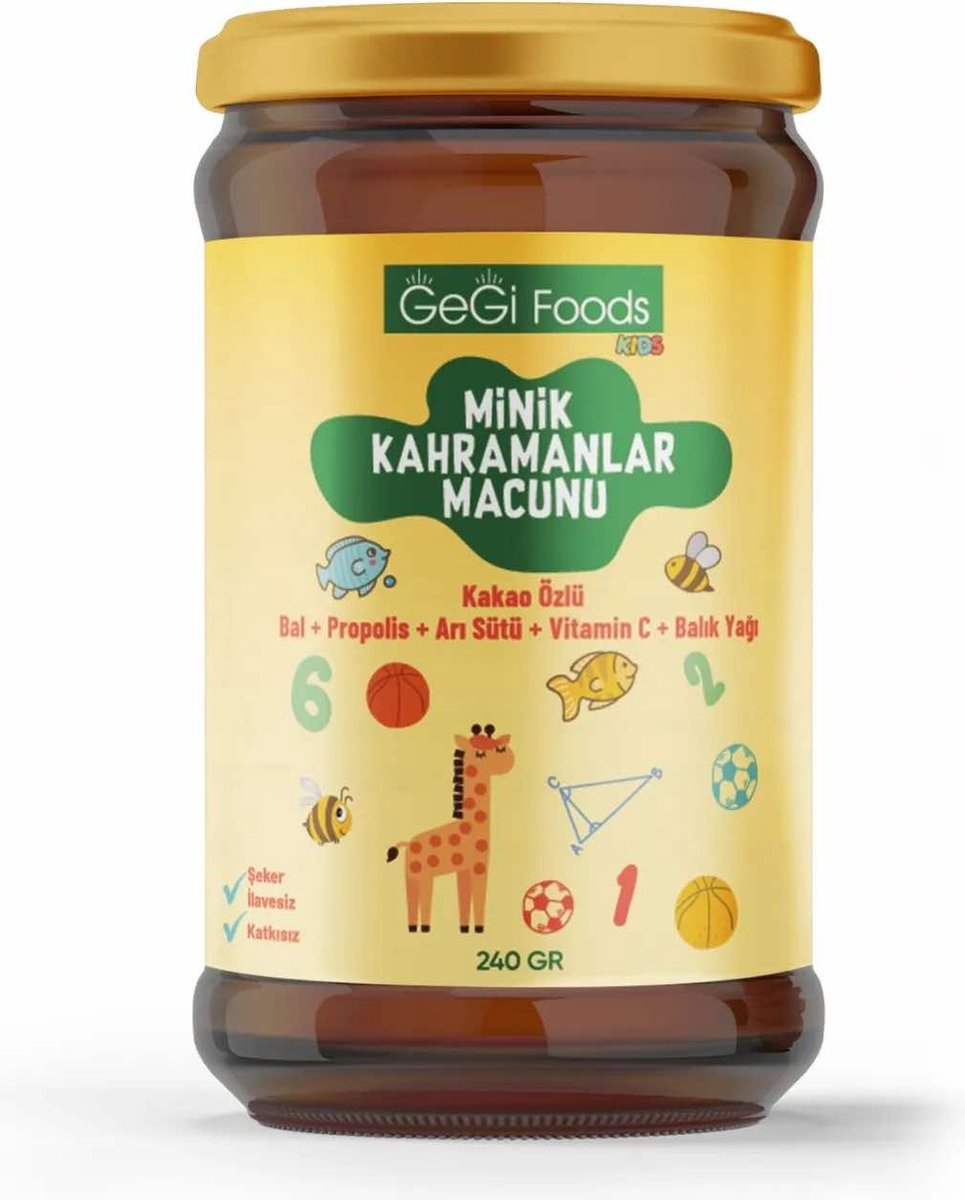 Goedkoopste GEGI Kids Little Heroes Pasta Cacao met Honing Koninginnengelei Propolis Melasse Vitamine C en Visolie voor Kinderen 240 gr