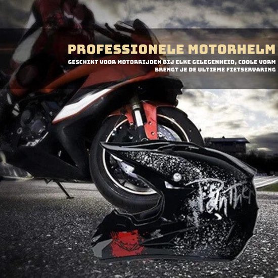 LVSENET Motorcross-helm, integraalhelm, parasol, handschoenen, bril, masker, D. O. T Standard kinderquad bike, mountainbike, Go Karting, rood (D, L (59 ~ 60 cm