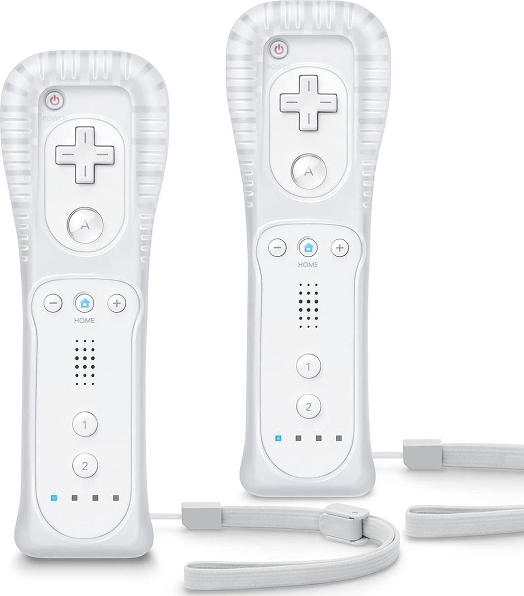 Wii-controller 2-pack met siliconen hoes en polsband - Nauwkeurige bewegingsdetectie voor Wii en Wii U