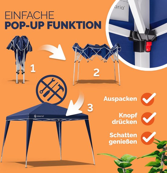 Pop-Up Tent 3x3 voor Buiten Feesten en Evenementen - Vouwbare Party Tent met Draagtas van POP — afbeelding 2