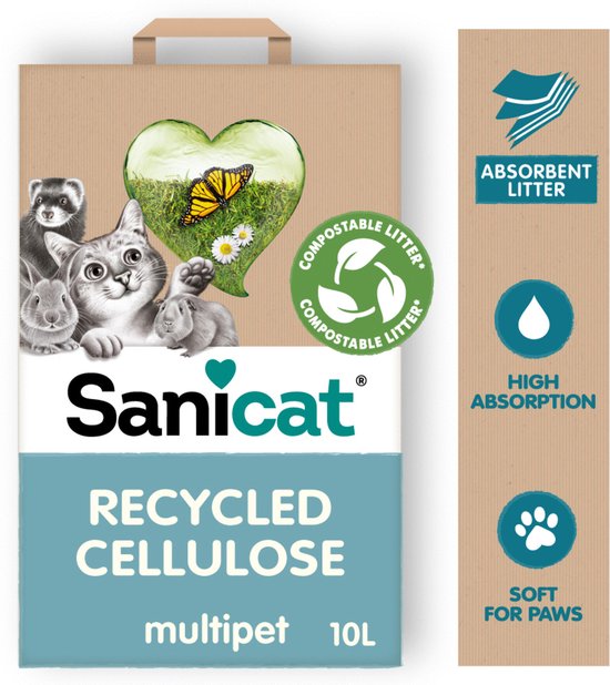 Sanicat Clean & Green - Kattenbakvulling - Gerecycled Papier - 20 liter