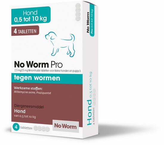 Exil No Worm Pro - Ontwormingsmiddel - Kleine Hond - 4 Tabletten