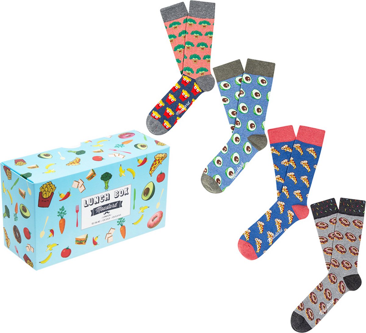 Moustard grappige sokken giftbox lunch unisex