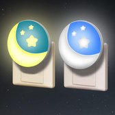 Nachtlampjes met Schemersensor voor Kinderen - Automatisch In- en Uitschakelen - 2 Stuks LED Wandlamp voor de Slaapkamer