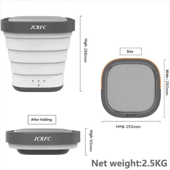 Mini Wasmachine Kleine Draagbare Opvouwbare Campingwasmachine (Gevouwen Hoogte: 10cm) Elektrische Kleine Turbo Reiswasmachine voor Enige Appartementen (Grijs Mini Wasmachine Kleine Draagbare Opvouwbare Campingwasmachine (Gevouwen Hoogte: 10cm) Elektrische Kleine Turbo Reiswasmachine voor Enige Appartementen (Grijs