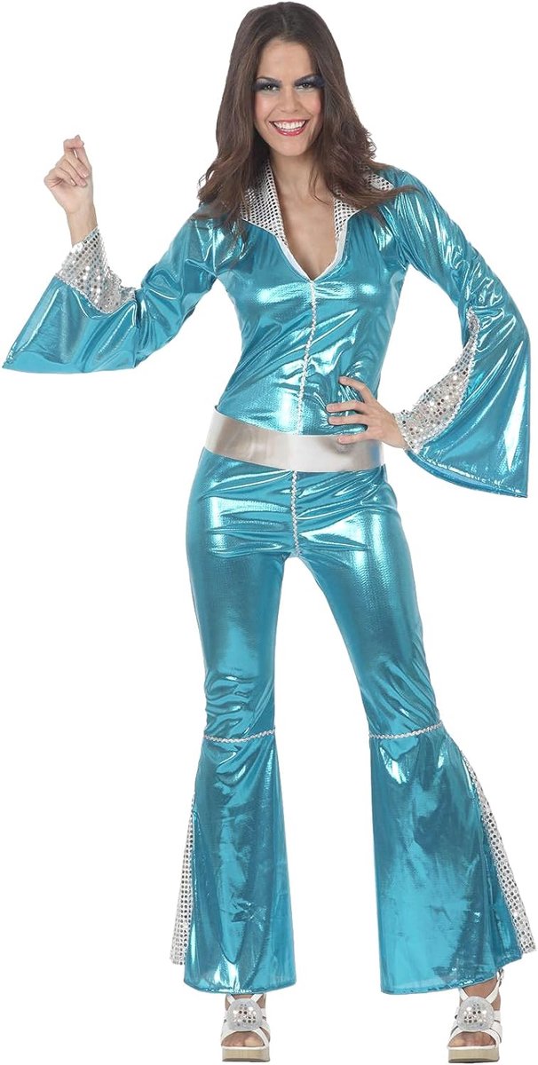 Blauw Disco Kostuum Dames Volwassenen XXL