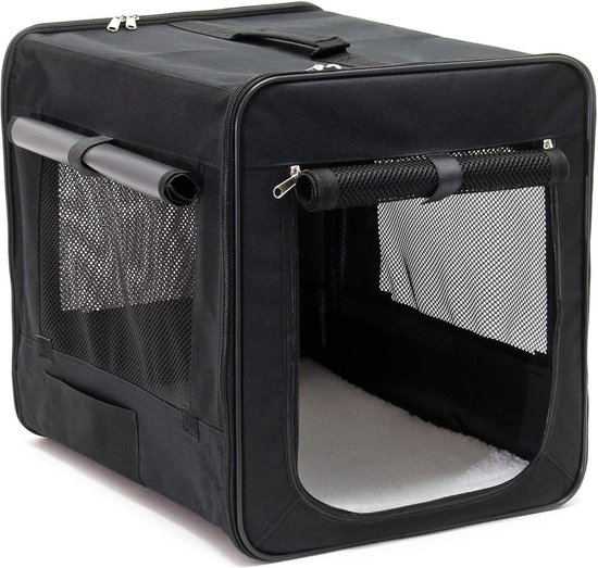 Transportbox Deluxe Antraciet - IATA Reismand Huisdieren - 71 x 53 x 58 cm