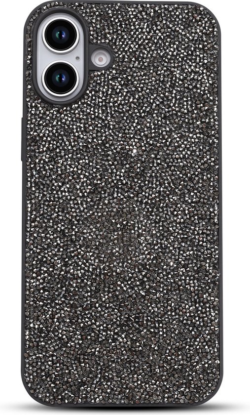 Casemania Coque adaptée pour Apple iPhone 16 Plus – Argent – ​​Coque arrière à Glitter Diamant