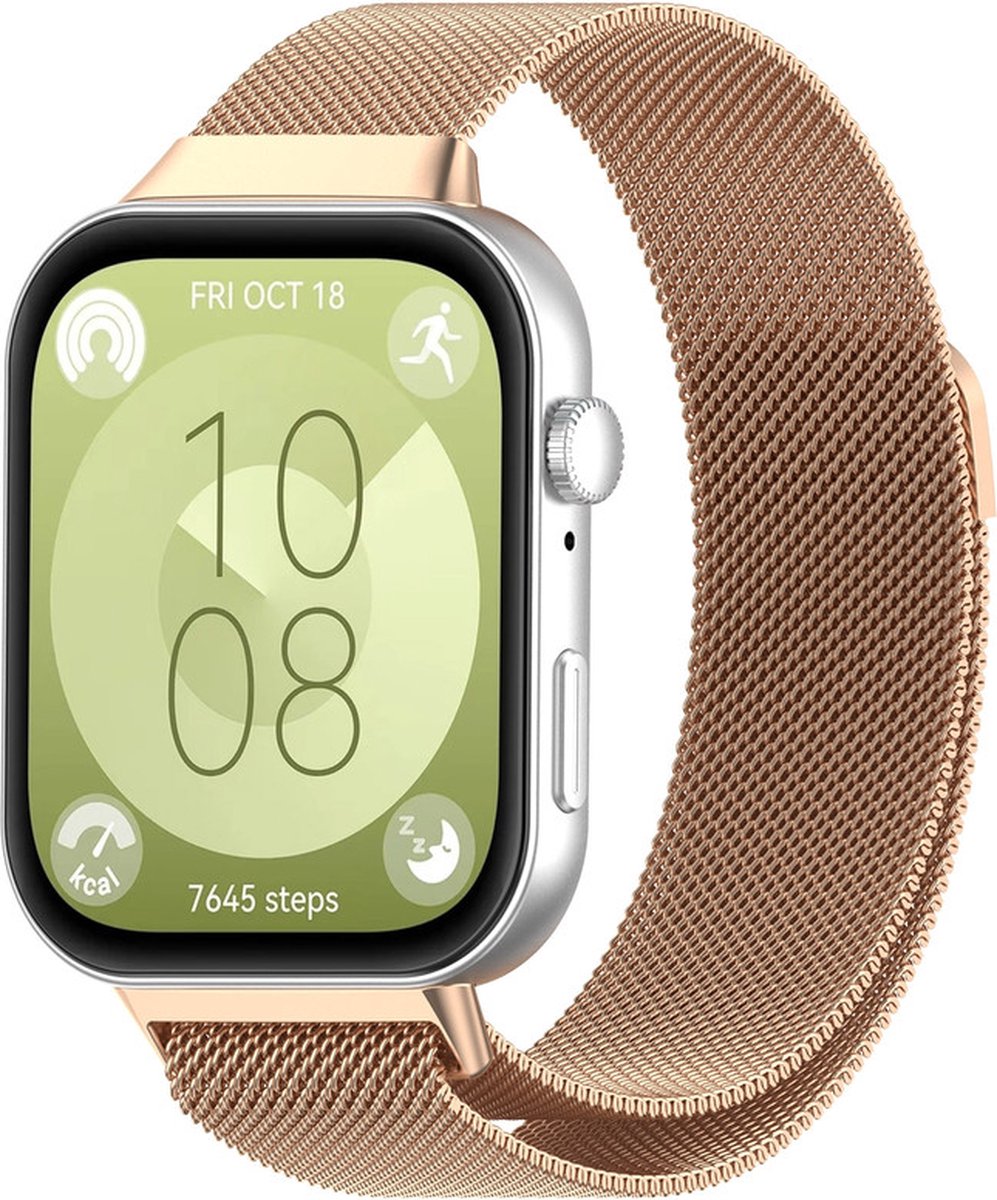 Milanees bandje - geschikt voor Huawei Watch Fit 4 Pro / 4 / 3 - rosegoud