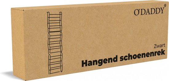 O'DADDY® Schoenenrek - Schoenenkast - Schoenenrek zwart - Schoenenrek deur - Schoenenrek hangend - Hangend schoenenrek - Deur schoenenrek - Hangend schoenenrek deur - Geschikt voor elke deur - 20 x 51 x 182 cm - Zwart