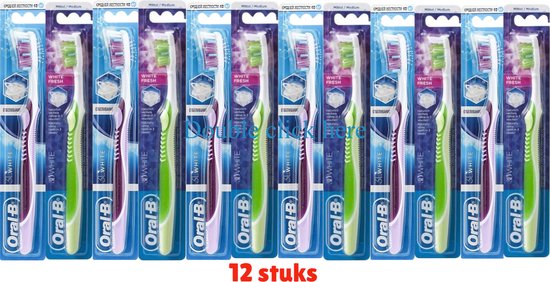 Oral-B Pro 3D Witte tandenborstel medium ( 12 x 1 STUK )