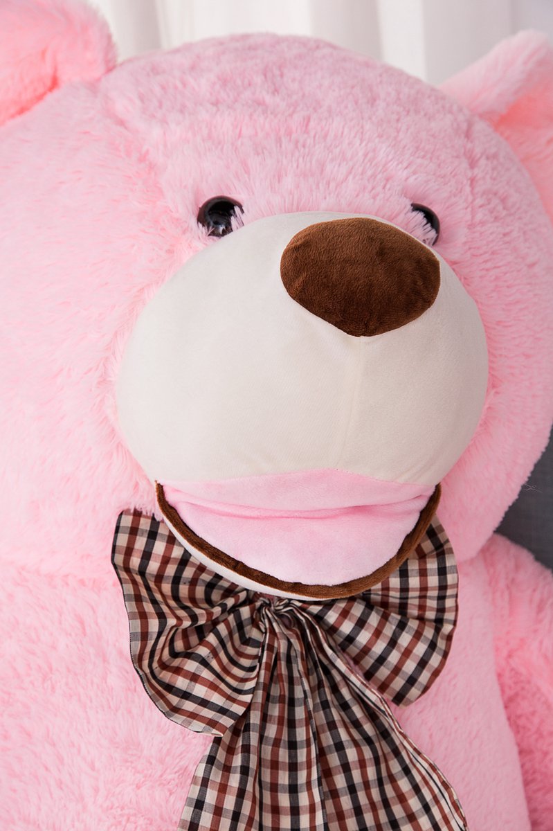 Knuffelbeer - Teddybeer - XXL 160 cm - Knuffel - Knuffel beer - Teddy beer - Teddybeer XXL - Super groot - Valentijn - Cadeautje voor haar - Grote Knuffelbeer - Mega Teddy Roze - Gomoor — afbeelding 4