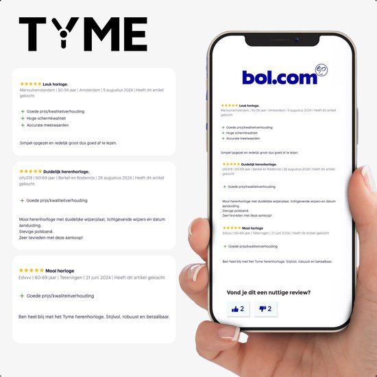 Montre Tyme - Homme - 42 mm - Zwart - Montres pour Homme - Emballage cadeau