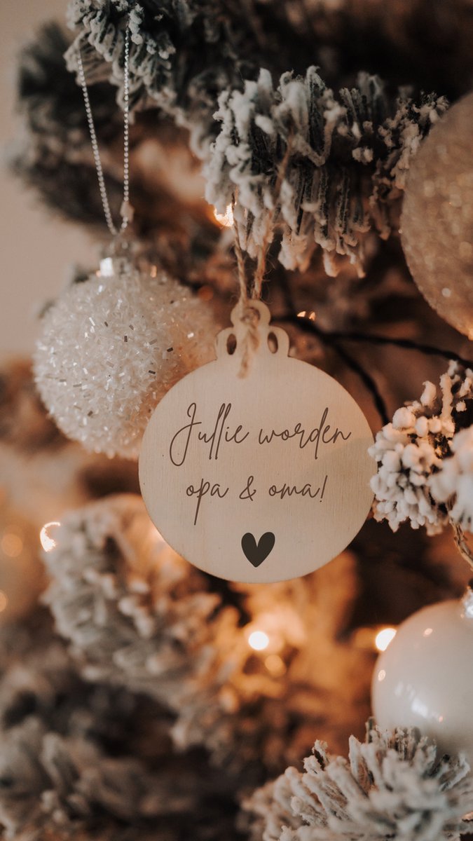 Bolletoet - kerstbal jullie worden opa & oma - bekendmaking - zwangerschap - kerst decoratie