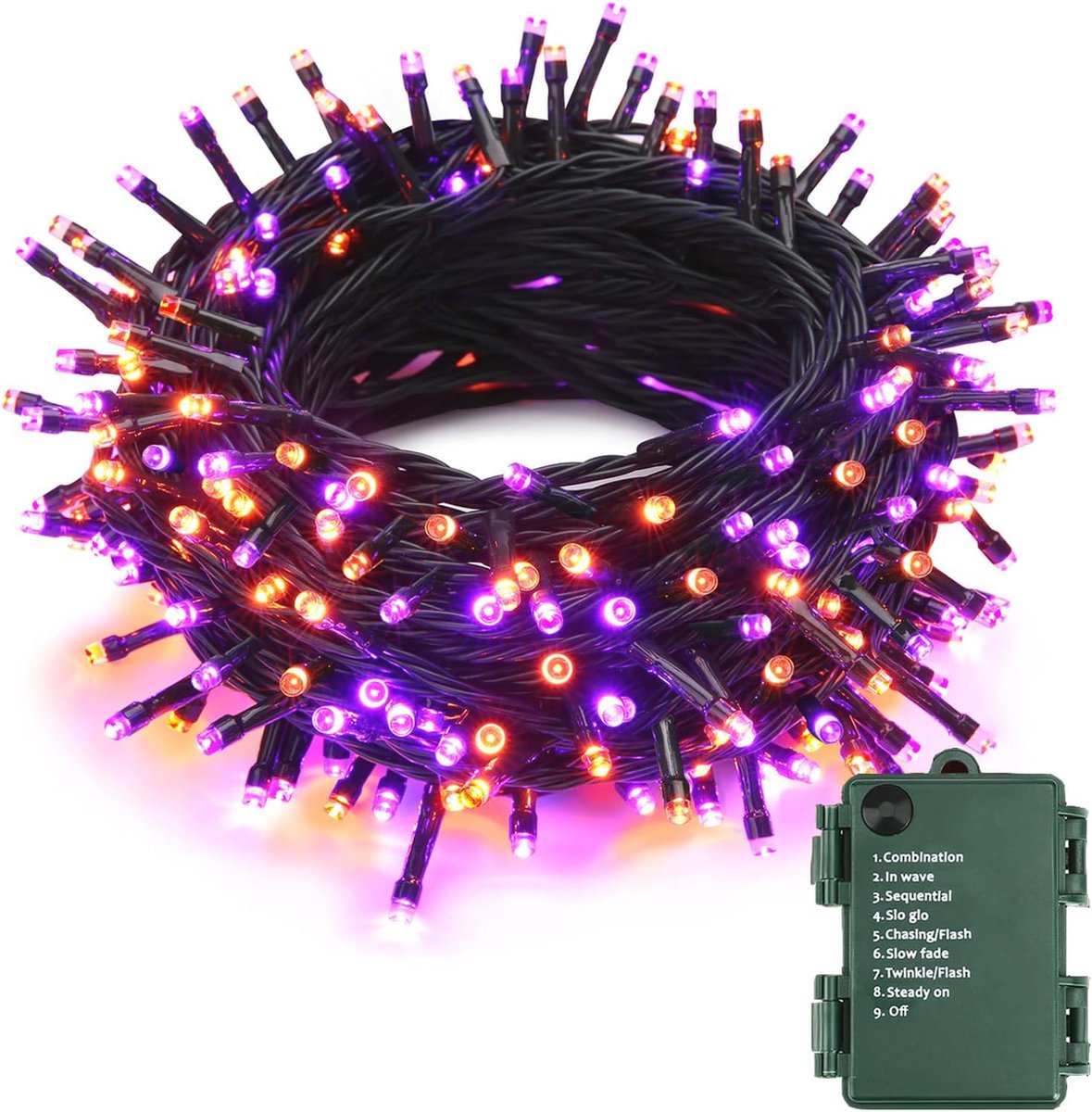 Halloween LED Lichtketting 10m met 100 Lampjes in Oranje en