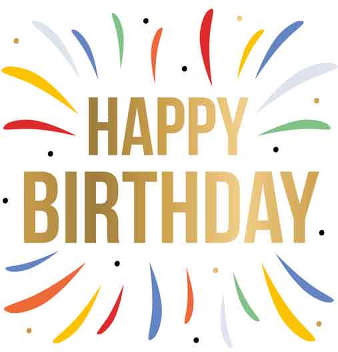 Wenskaart XL - wenskaart groot vierkant - Happy birthday - Fijne verjaardag - hartelijk gefeliciteerd - felicitatie - 23 x 23 cm - gouden envelop -