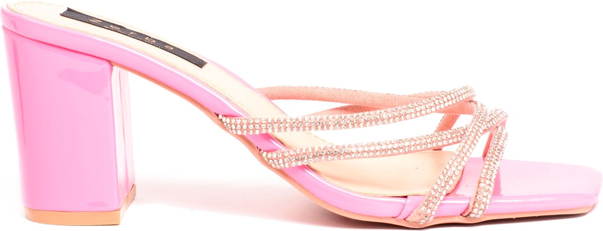 Zerba - Dames Sandalen Muiltjes - Maat 39 – Roze Leer – Mazzini