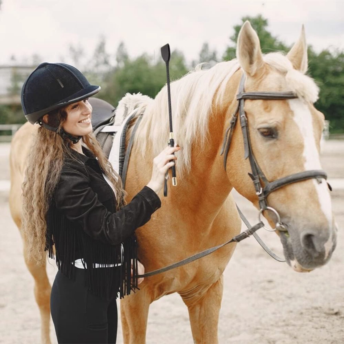 sunland Paard Zweep Rijden Zweep Crop Jump Bat Antislip Dressuurgewas 18 Inch Lengte