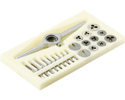 TOOLCRAFT TO-7106694 Tapborenset 30-delig HSS M1, M1.1, M1.2, M1.4, M1.6, M1.8, M2, M2,2, M2.5