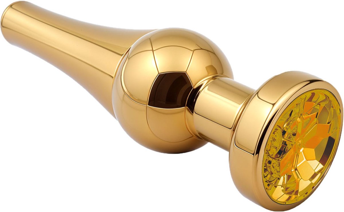 Goedkoopste Cupitoys® Metalen buttplug - Goud - Diamant goud - Taps - Small - Sex toys voor vrouwen - Sex toys voor mannen - Buttplugs