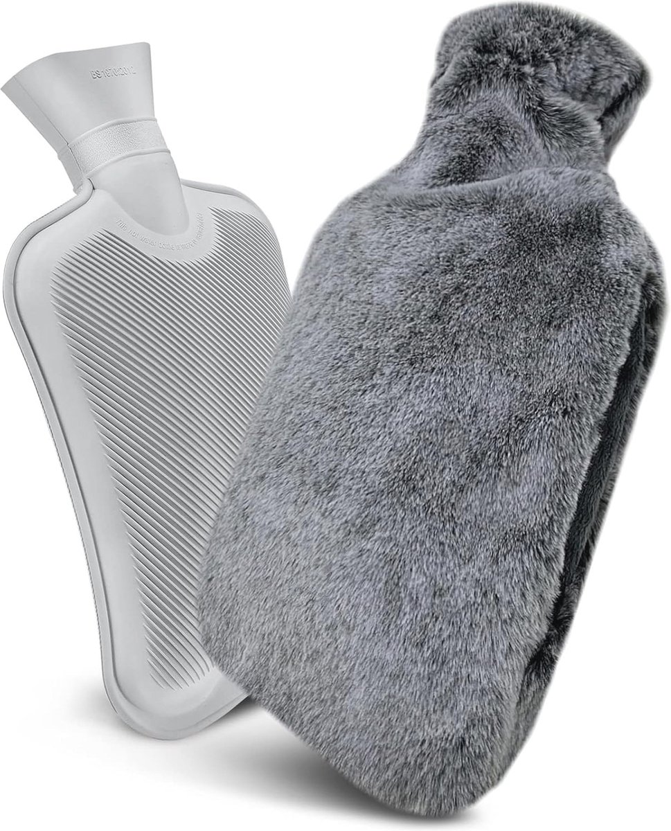 Premium Warmwaterkruik met Pluche Hoes - 1,8 Liter, Lekvrij en Duurzaam - Ideaal voor Thuisgebruik en Winterse Comfort