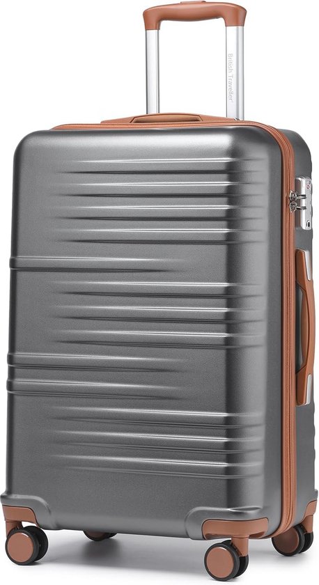 4 Wielen Spinner Koffer Kono Medium 24'' Harde Koffer Lichtgewicht Handbagage - 4 Zwenkwielen & Combinatieslot, 63 Liter, Grijs | Ideaal Voor Zakelijke Of Privéreizen Kono Harde Koffer 24 Inch