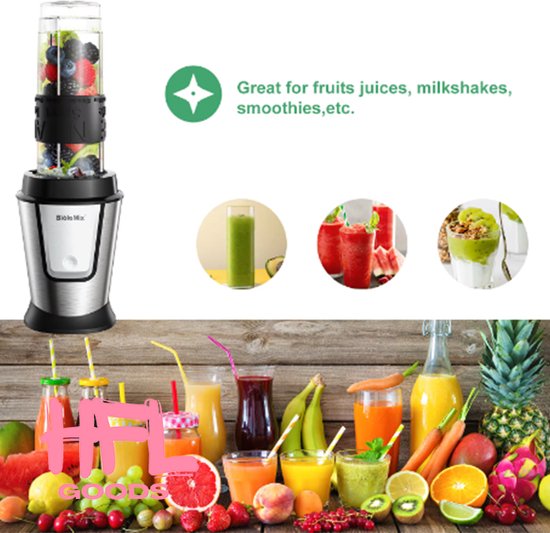 HFL Goods 3 in 1 Multifunctionele Keukenmachine - 700 Watt Draagbare Juicer - Smoothie Mixer - Voedsel Chopper — afbeelding 4