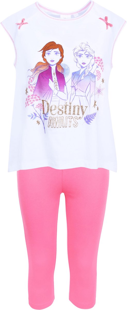 Witte en roze meisjespyjama Elsa en Anna, IJstijd DISNEY