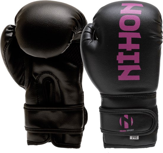 Gants de boxe Nihon enfant filles | noir-rose | 4 tailles - Taille du produit : 8 oz
